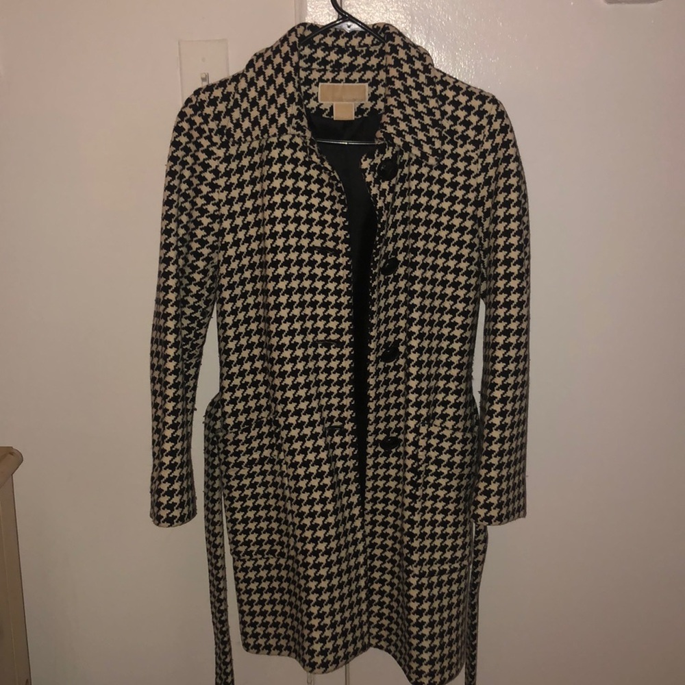 Michael Kors Houndstooth Wool Coat